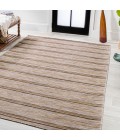 TUSCAN SUN COLLECTION Area Rug Bo Modern Farmhouse Wide Stripe Brown/Natural 3 ft. x 5 ft. Indoor/Outdoor Area Rug