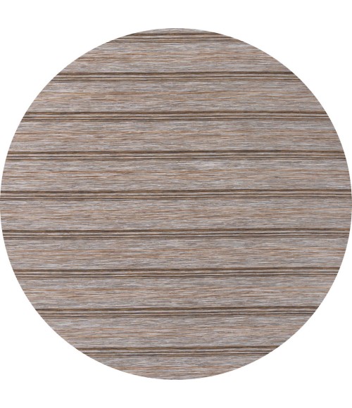 TUSCAN SUN COLLECTION Area Rug Bo Modern Farmhouse Wide Stripe Brown/Natural 6' Round Indoor/Outdoor Area Rug