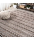 TUSCAN SUN COLLECTION Area Rug Bo Modern Farmhouse Wide Stripe Brown/Natural 6' Round Indoor/Outdoor Area Rug
