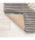 TUSCAN SUN COLLECTION Area Rug Finn Modern Farmhouse Pinstripe Dark Gray/Blue 6' Round Indoor/Outdoor Area Rug