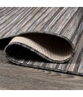 TUSCAN SUN COLLECTION Area Rug Finn Modern Farmhouse Pinstripe Dark Gray/Blue 6' Round Indoor/Outdoor Area Rug