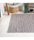 TUSCAN SUN COLLECTION Area Rug Finn Modern Farmhouse Pinstripe Dark Gray/Blue 5 ft. x 8 ft. Indoor/Outdoor Area Rug