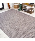 TUSCAN SUN COLLECTION Area Rug Finn Modern Farmhouse Pinstripe Dark Gray/Blue 5 ft. x 8 ft. Indoor/Outdoor Area Rug
