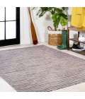 TUSCAN SUN COLLECTION Area Rug Finn Modern Farmhouse Pinstripe Dark Gray/Blue 5 ft. x 8 ft. Indoor/Outdoor Area Rug