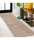 TUSCAN SUN COLLECTION Area Rug Finn Modern Farmhouse Pinstripe Brown/Natural 2 ft. x 8 ft. Indoor/Outdoor Runner Rug