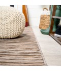 TUSCAN SUN COLLECTION Area Rug Finn Modern Farmhouse Pinstripe Brown/Natural 2 ft. x 8 ft. Indoor/Outdoor Runner Rug