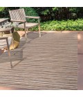 TUSCAN SUN COLLECTION Area Rug Finn Modern Farmhouse Pinstripe Brown/Natural 5 ft. x 8 ft. Indoor/Outdoor Area Rug