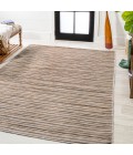 TUSCAN SUN COLLECTION Area Rug Finn Modern Farmhouse Pinstripe Brown/Natural 5 ft. x 8 ft. Indoor/Outdoor Area Rug