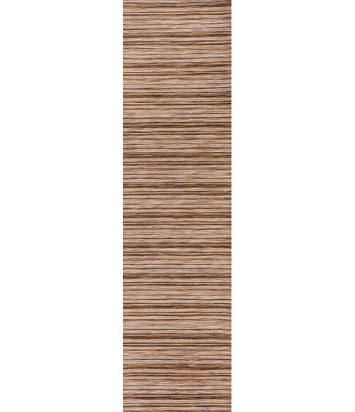 TUSCAN SUN COLLECTION Area Rug Finn Modern Farmhouse Pinstripe Natural/Brown 2 ft. x 8 ft. Indoor/Outdoor Runner Rug