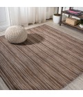 TUSCAN SUN COLLECTION Area Rug Finn Modern Farmhouse Pinstripe Natural/Brown 6' Square Indoor/Outdoor Area Rug