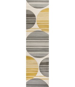 Jonathany Unique UNQ100A Gray/Yellow/Cream Area Rug 2 ft. 2 in. X 7 ft. 10 in. Runner