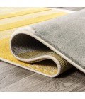 UNIQUE Area Rug Nicky Geometric Striped Circles Gray/Yellow/Cream 2 ft. x 8 ft. Runner Rug