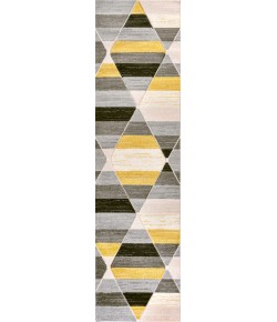 Jonathany Unique UNQ101A Yellow/Gray/Cream Area Rug 2 ft. 2 in. X 7 ft. 10 in. Runner