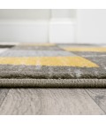 UNIQUE Area Rug Kehoe Retro Diamonds Geometric Yellow/Gray/Cream 2 ft. x 8 ft. Runner Rug