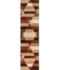 UNIQUE Area Rug Kehoe Retro Diamonds Geometric Red/Brown/Cream 2 ft. x 8 ft. Runner Rug