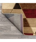 UNIQUE Area Rug Kehoe Retro Diamonds Geometric Red/Brown/Cream 2 ft. x 8 ft. Runner Rug