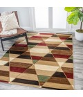 Kehoe Retro Diamonds Geometric Red/Brown/Cream 5 ft. x 8 ft. Area Rug