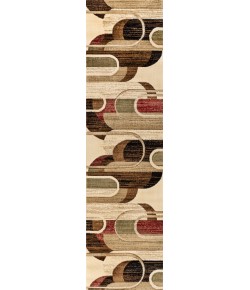 Jonathany Unique UNQ102A Cream/Brown/Red Area Rug 2 ft. 2 in. X 7 ft. 10 in. Runner