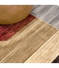 UNIQUE Area Rug Tamara Retro Abstract Arches Cream/Brown/Red 4 ft. x 6 ft. Area Rug