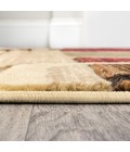 UNIQUE Area Rug Tamara Retro Abstract Arches Cream/Brown/Red 2 ft. x 8 ft. Runner Rug