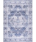 WSH100A Area Rug Alanya Ornate Medallion Washable Navy/Cream 8 ft. x 10 ft. Area Rug