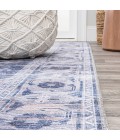 WSH100A Area Rug Alanya Ornate Medallion Washable Navy/Cream 8 ft. x 10 ft. Area Rug