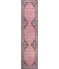 WSH101A Area Rug Dalyan Geometric Medallions Washable Terra/Navy 2 ft. x 8 ft. Runner Rug