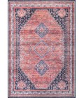 WSH101A Area Rug Dalyan Geometric Medallions Washable Terra/Navy 4 ft. x 6 ft. Area Rug
