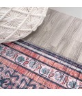 WSH101A Area Rug Dalyan Geometric Medallions Washable Terra/Navy 4 ft. x 6 ft. Area Rug