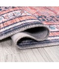 WSH101A Area Rug Dalyan Geometric Medallions Washable Terra/Navy 2 ft. x 8 ft. Runner Rug