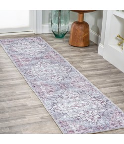 Jonathany Wsh102A WSH102A Gray/Purple Area Rug 2 ft. X 8 ft. Rectangle