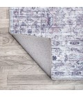 Didim Boho Gray Medallion Washable Gray/Purple 2 ft. x 8 ft. Runner Rug
