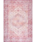 WSH103A Area Rug Alacati Ogee Medallion Washable Red/Orange/Cream 4 ft. x 6 ft. Area Rug