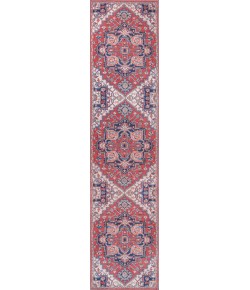 Jonathany Wsh105A WSH105A Red/Navy Area Rug 2 ft. X 8 ft. Rectangle
