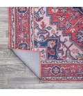 WSH105A Area Rug Cirali Ornate Large Medallion Washable Red/Navy 8 ft. x 10 ft. Area Rug