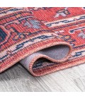 WSH105A Area Rug Cirali Ornate Large Medallion Washable Red/Navy 2 ft. x 8 ft. Runner Rug