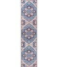 WSH105B Area Rug Cirali Ornate Large Medallion Washable Blue/Beige 2 ft. x 8 ft. Runner Rug