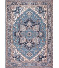 Cirali Ornate Large Medallion Washable Blue/Beige 5 ft. x 8 ft. Area Rug