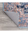 WSH105B Area Rug Cirali Ornate Large Medallion Washable Blue/Beige 2 ft. x 8 ft. Runner Rug