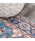 WSH105B Area Rug Cirali Ornate Large Medallion Washable Blue/Beige 2 ft. x 8 ft. Runner Rug