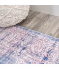 WSH107A Area Rug Regis Bohemian Medallion Washable Blue 2 ft. x 8 ft. Runner Rug