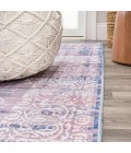 WSH107A Area Rug Regis Bohemian Medallion Washable Blue 2 ft. x 8 ft. Runner Rug