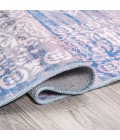 WSH107A Area Rug Regis Bohemian Medallion Washable Blue 2 ft. x 8 ft. Runner Rug