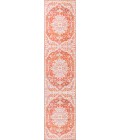 Asa Ornate Medallion Washable Orange/Cream 2 ft. x 8 ft. Runner Rug