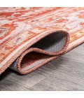 Asa Ornate Medallion Washable Orange/Cream 2 ft. x 8 ft. Runner Rug