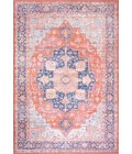 WSH109A Area Rug Maris Ornate Medallion Washable Orange/Cream 8 ft. x 10 ft. Area Rug