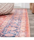WSH109A Area Rug Maris Ornate Medallion Washable Orange/Cream 2 ft. x 8 ft. Runner Rug