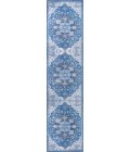 WSH109B Area Rug Maris Ornate Medallion Washable Blue/Navy 2 ft. x 8 ft. Runner Rug