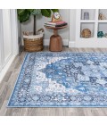 WSH109B Area Rug Maris Ornate Medallion Washable Blue/Navy 5 ft. x 8 ft. Area Rug