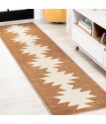 WSH110A Area Rug Chayton Minimalist Geometric Machine-Washable Terracotta/Cream 2 ft. x 8 ft. Runner Rug